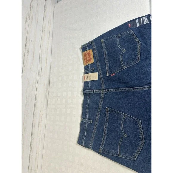 NEW NWT! Levi's 550 Relaxed Men's 44 X 30 Tapered Cotton Denim Jeans Dark Blue - Picture 6 of 12